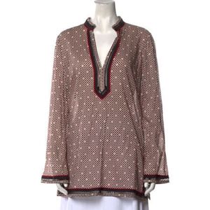 Tory Burch Summer staple Tunic Black/white/red L cotton